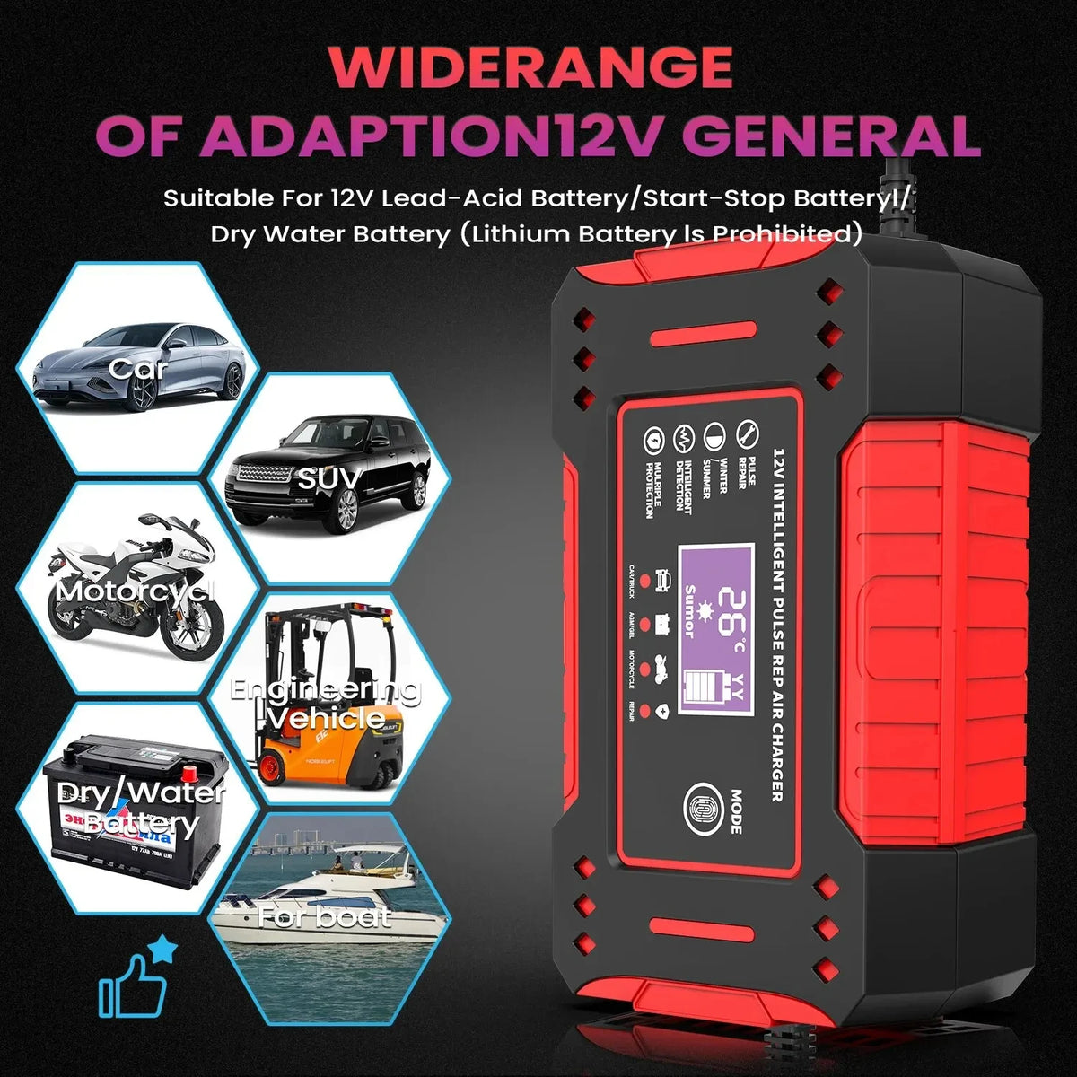 Charger Car and Motorcycle Battery Charging Unit