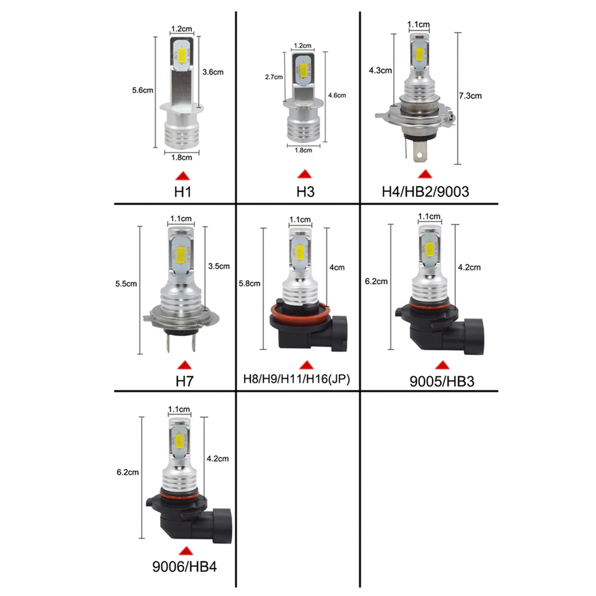 LED Car Lights Headlight Bulbs 20000LM 6000K Auto Fog Lamp