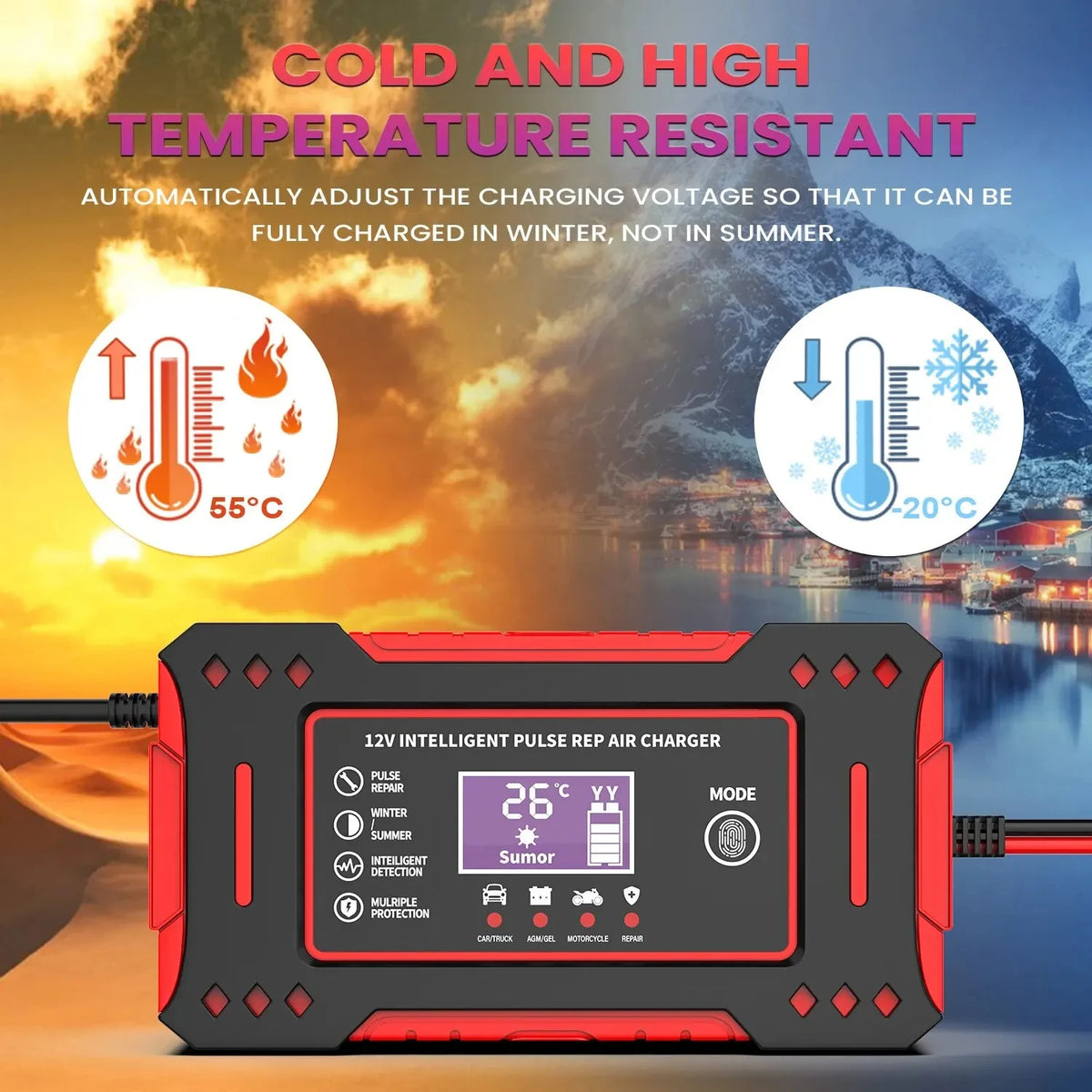 Charger Car and Motorcycle Battery Charging Unit