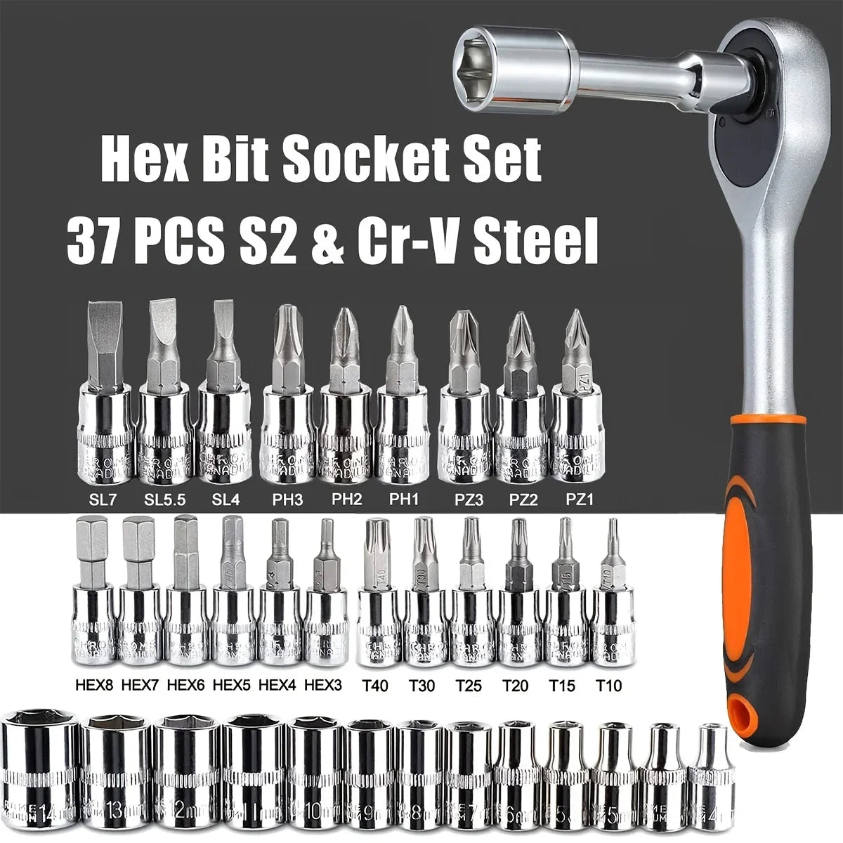 46pc Drive Socket Set 1/4 inch