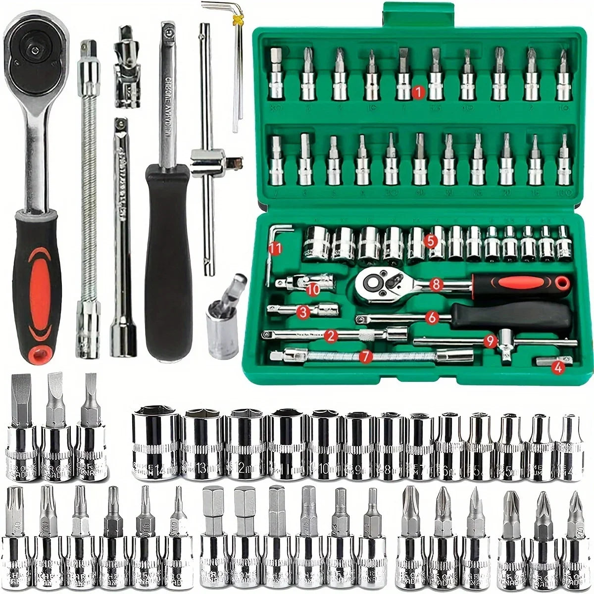46pc Drive Socket Set 1/4 inch