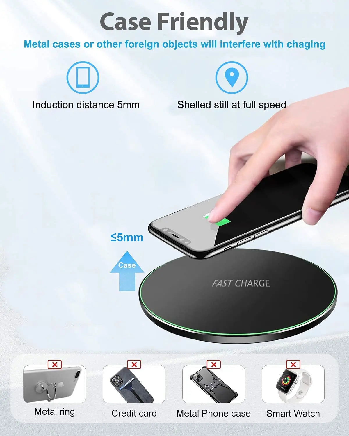 50W Wireless Charger For iPhone/Samsung Fast Charging Pad