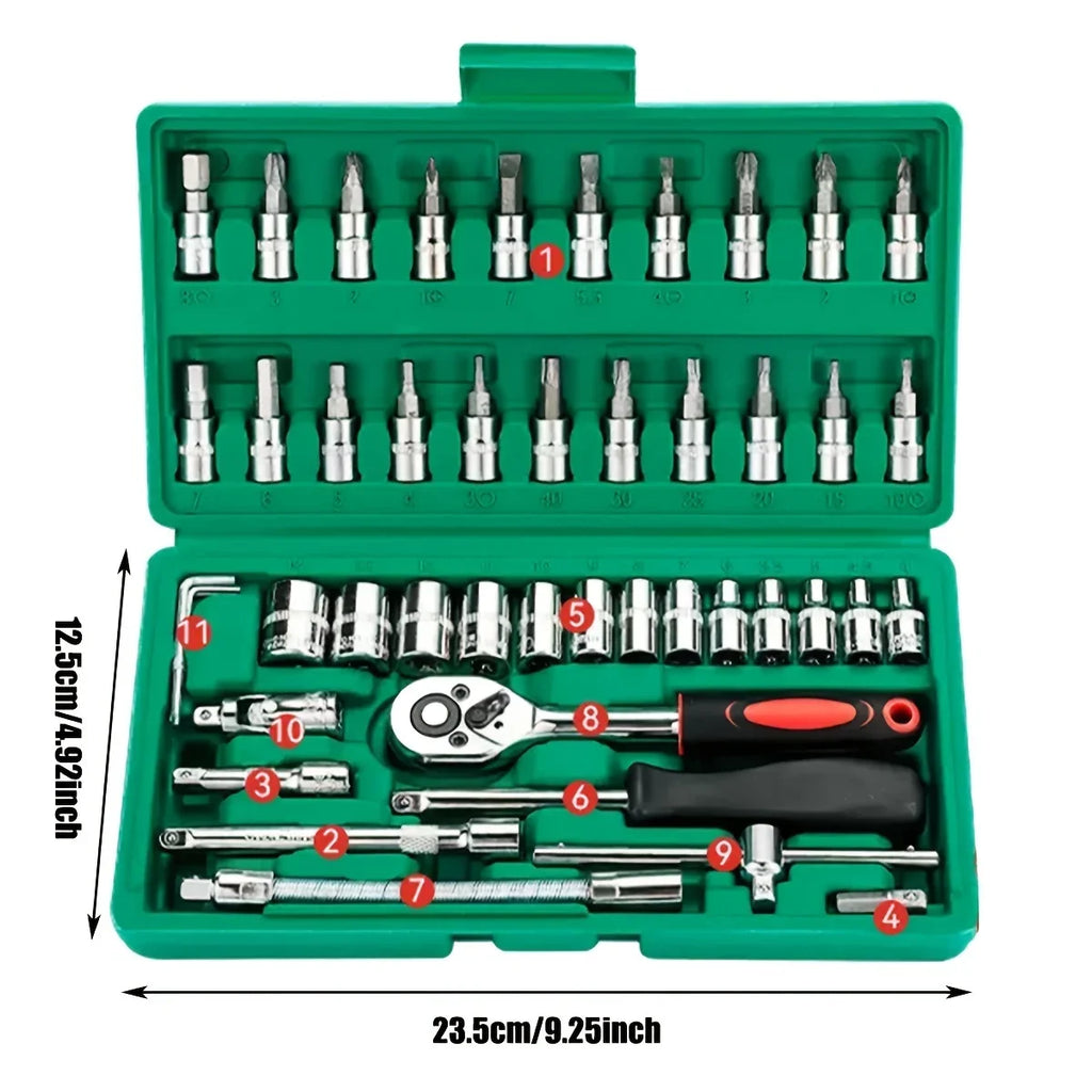 46pc Drive Socket Set 1/4 inch