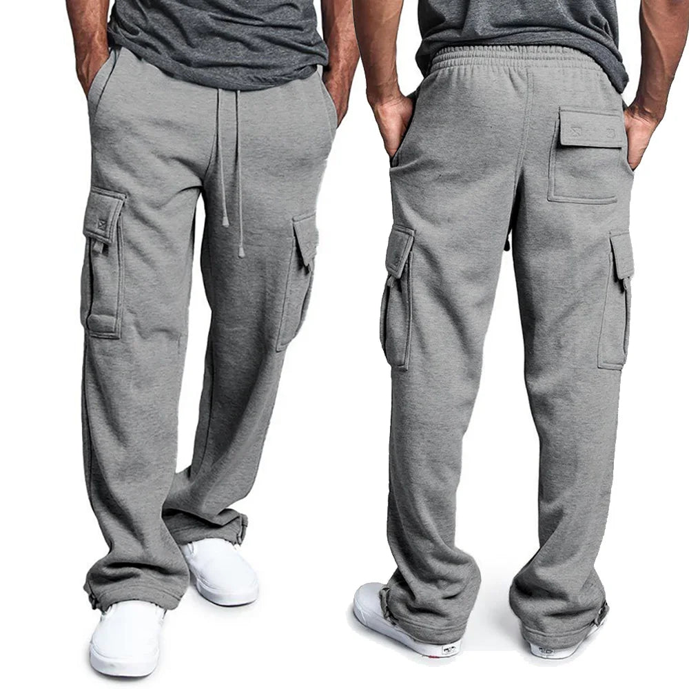 Mens Fit Joggers for Sports Multi-pocket Pants