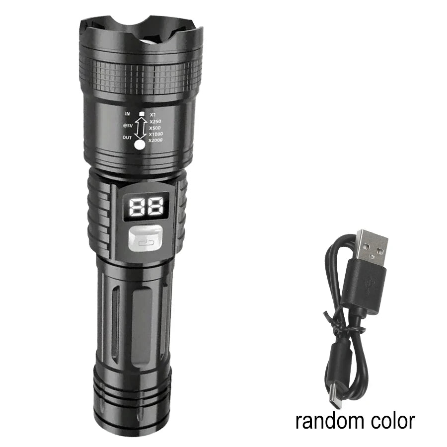 100000LM Super Bright Flashlight Rechargeable LED Torch