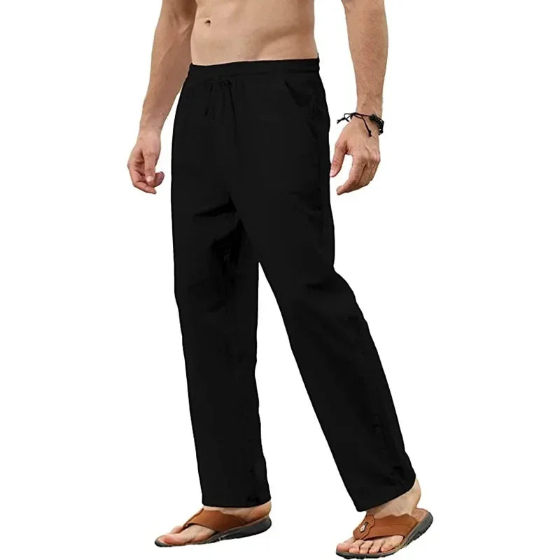Men Cotton Linen Pants Joggers