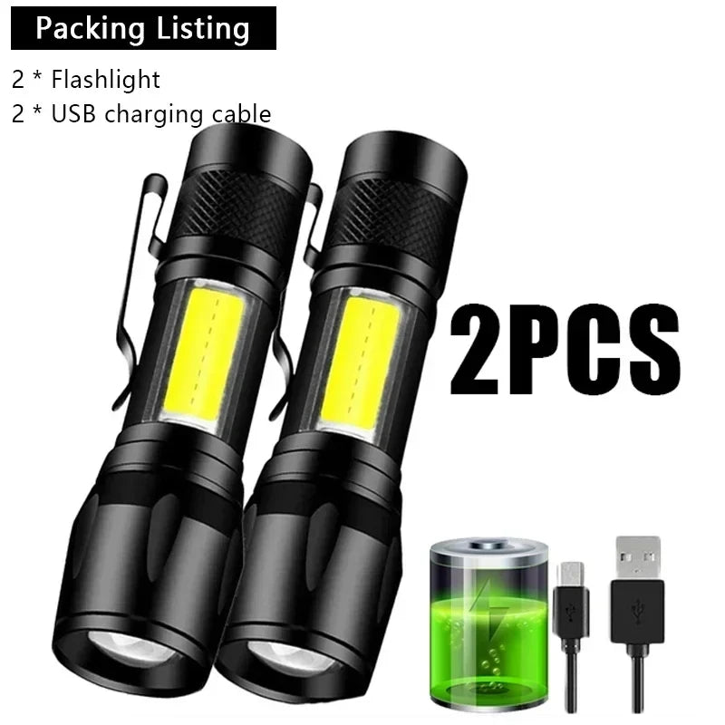 100000LM Super Bright Flashlight Rechargeable LED Torch