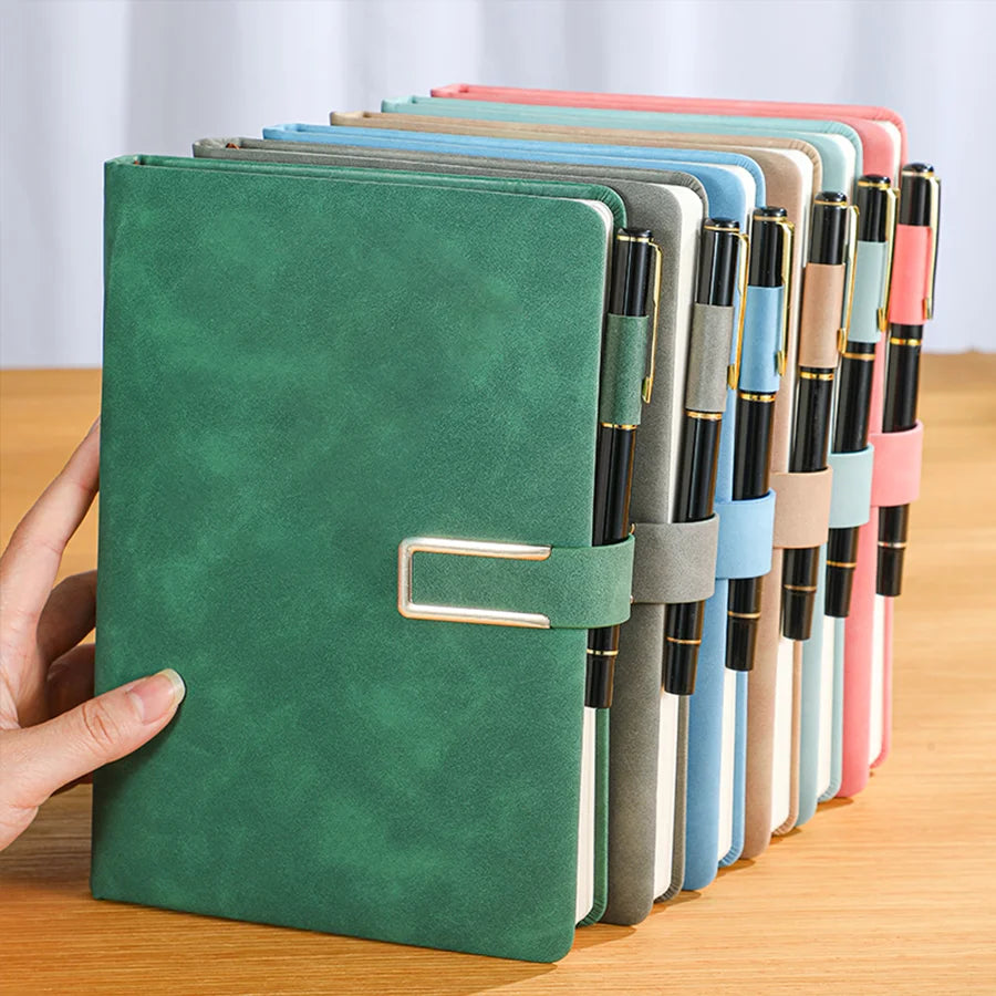 Vintage A5 leather notebook with personalized soft cover
